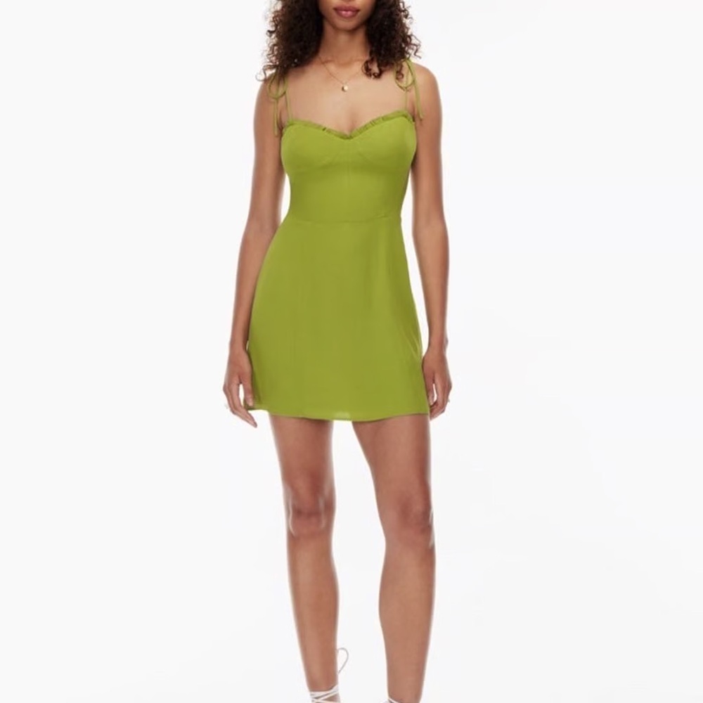 Aritzia Wilfred Fable Mini Dress - Succulent Green, Size 6